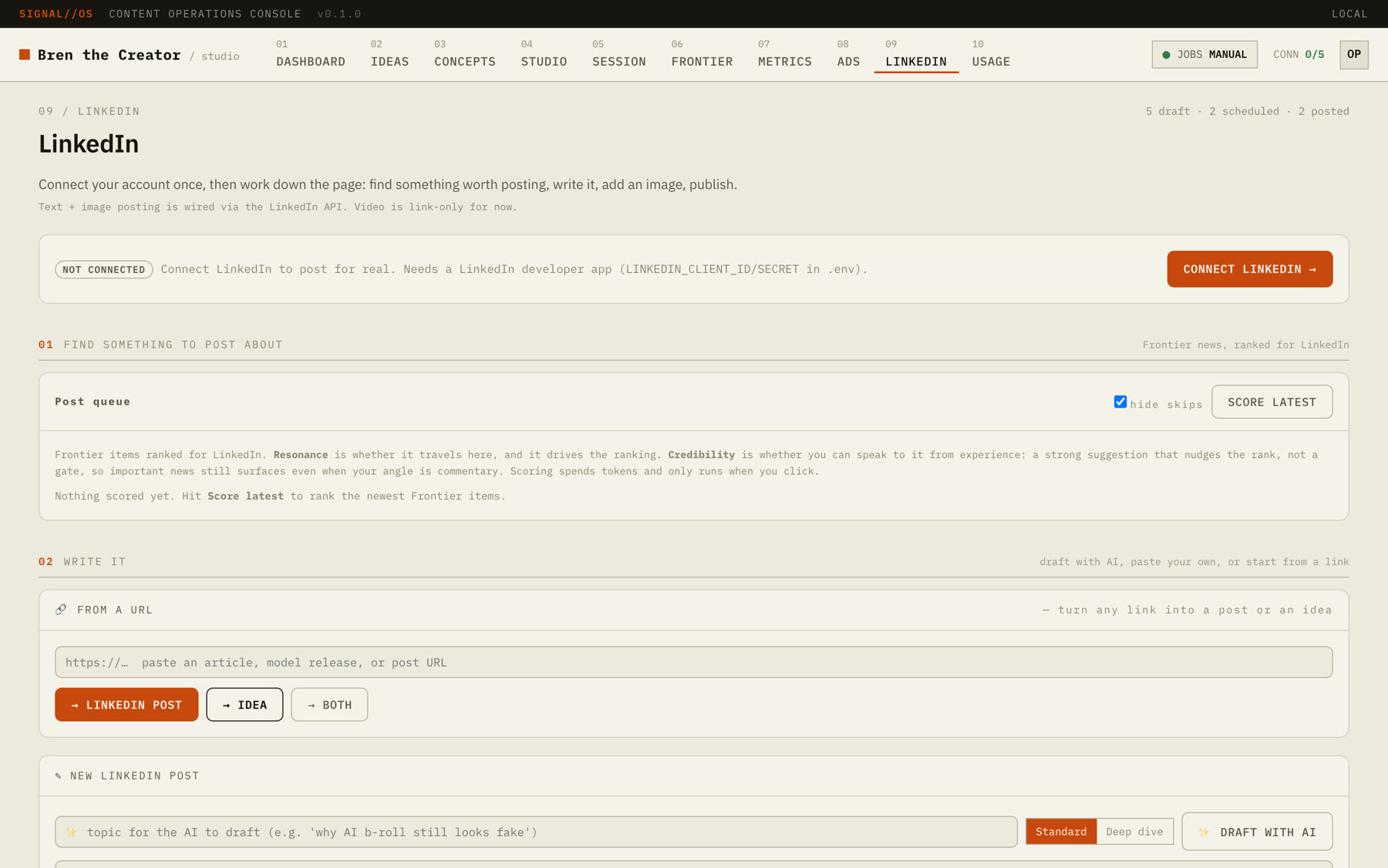 LinkedIn composer